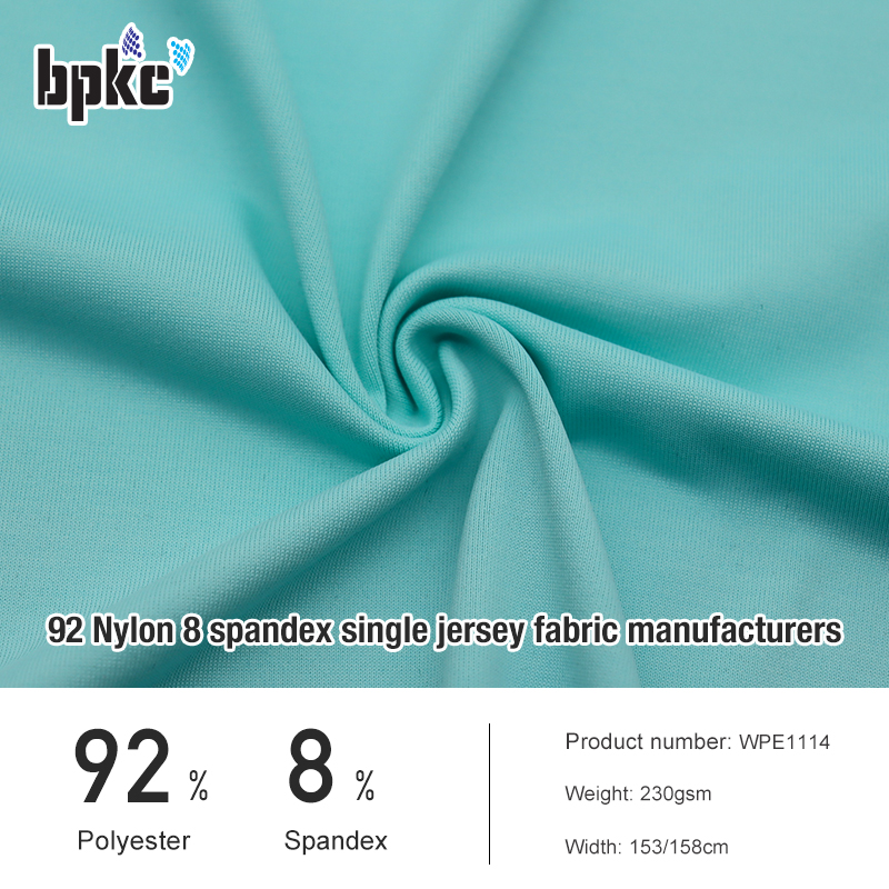 92 Nylon 8 spandex single jersey fabric manufacturers
