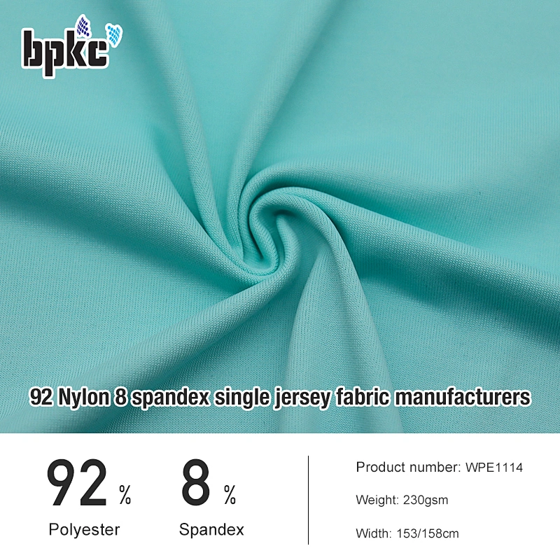 92 Nylon 8 spandex single jersey fabric manufacturers